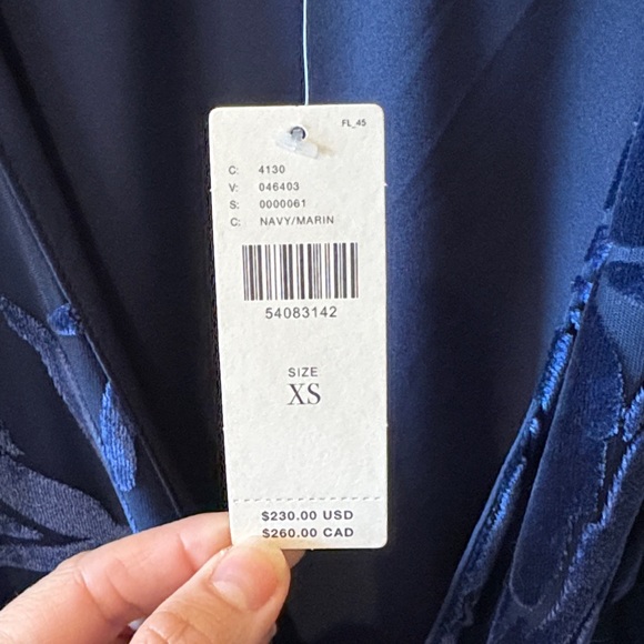 Anthropologie Midnight Navy Velvet Wrap Maxi Dress - Picture 3 of 11